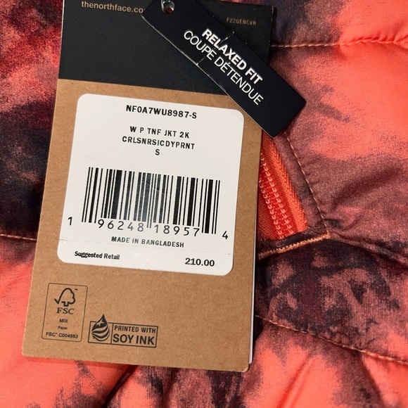 NWT Womens The North Face Puffer Insulated Down Jacket Print $210 Size SP (I) - Picture 2 of 8
